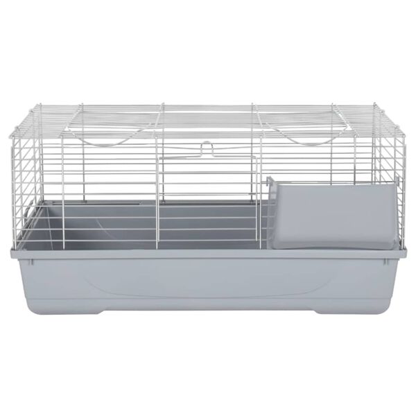 vidaXL Gaiola pequena p/ animais 80x45x39 cm polipropileno/metal cinza