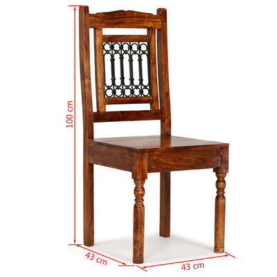 vidaXL Cadeiras de jantar 4 pcs madeira maciça + sheesham clássicas