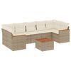 vidaXL 8 pcs conjunto de sof&aacute;s p/ jardim com almofad&otilde;es vime PE bege