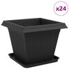 vidaXL Vasos de Plantas 24 pcs Preto 38 x 38 x 30 cm Pl&aacute;stico
