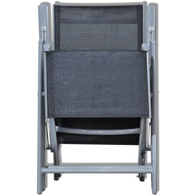 vidaXL Cadeira de jardim alumínio preto