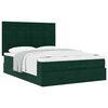vidaXL Estrutura cama otomana colch&otilde;es 140x190 cm veludo verde escuro