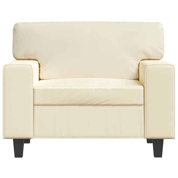 vidaXL Poltrona 60 cm couro artificial creme