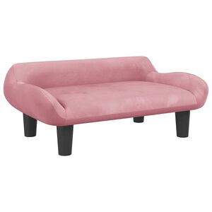 vidaXL Sof&aacute; infantil 70x40x24 cm veludo rosa