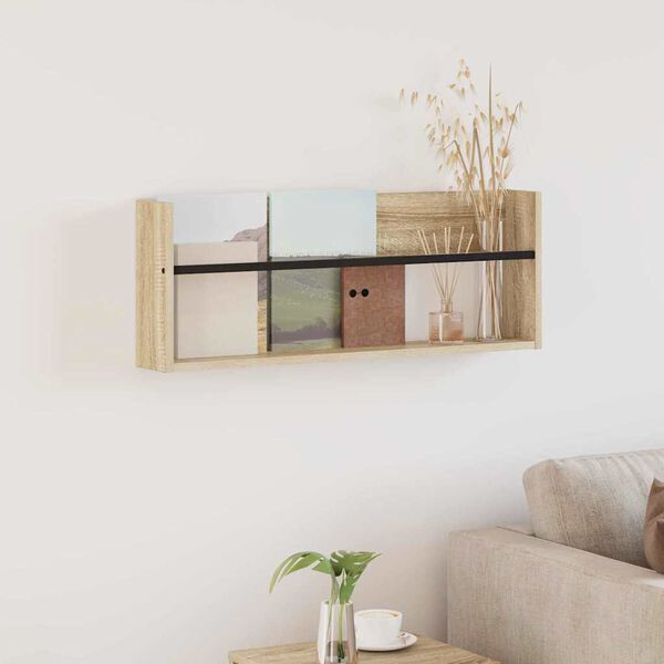 vidaXL Estante de Revistas Carvalho Sonoma 80 x 12 x 30 cm