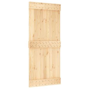 vidaXL Porta Deslizante NARVIK Natural e Preto 90 x 210 cm (213,5 cm)