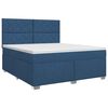 vidaXL Cama box spring com colch&atilde;o Azul 160 x 200 cm Tecido