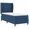 vidaXL Cama Box com colch&atilde;o com cabeceira Azul 90 x 200 cm tecido
