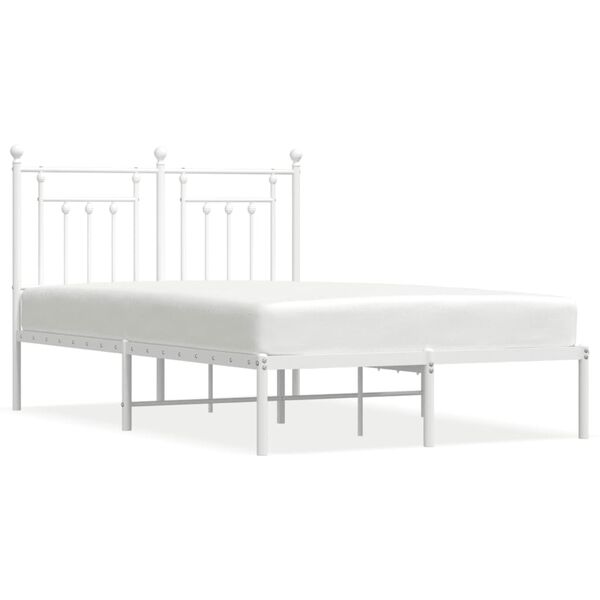 vidaXL Estrutura de cama com cabeceira 120x190 cm metal branco
