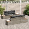 vidaXL Conjunto de Sof&aacute; de Jardim 7 pcs Cinzeto Rattan Sint&eacute;tico