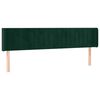 vidaXL Cabeceira de cama c/ abas veludo 183x16x78/88cm verde-escuro