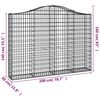 vidaXL Cestos gabi&atilde;o arqueados 7pcs 200x30x140/160cm ferro galvanizado