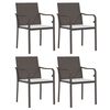 vidaXL 5 pcs conjunto de jantar p/ jardim c/ almofad&otilde;es vime PE e a&ccedil;o