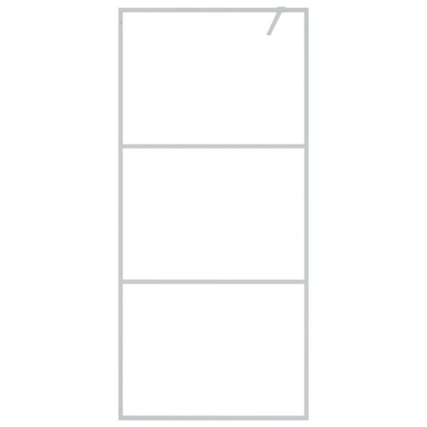 vidaXL Divis&oacute;ria de chuveiro prateado 90x195 cm vidro ESG transparente
