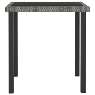 vidaXL Mesa de jantar para jardim 70x70x73 cm vime PE cinzento