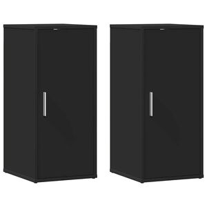vidaXL Sapateiras 2 pcs 32x35x70 cm contraplacado preto