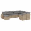 vidaXL 10 pcs conjunto de sof&aacute;s p/ jardim com almofad&otilde;es vime PE bege