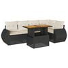 vidaXL 6 pcs conjunto sof&aacute;s de jardim c/ almofad&otilde;es vime PE preto