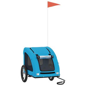 vidaXL Reboque bicicleta p/ animais tecido oxford/ferro azul