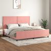 vidaXL Estrutura de cama c/ cabeceira 200x200 cm veludo rosa