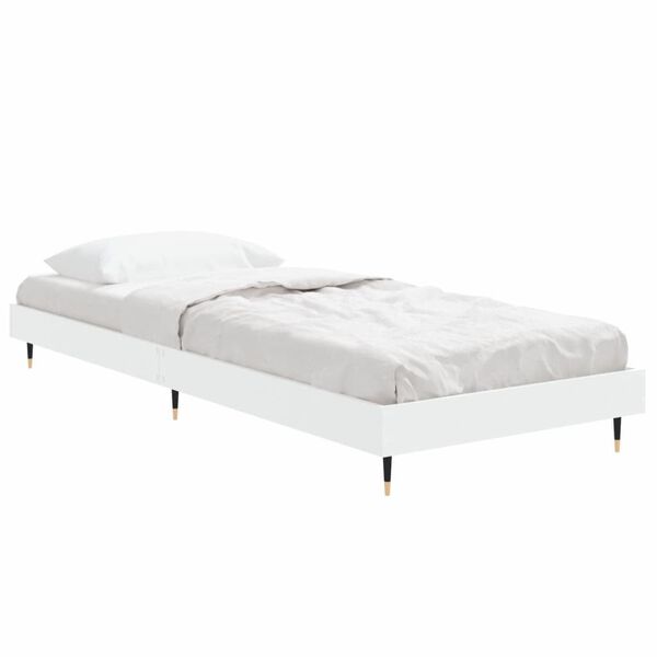 vidaXL Estrutura de cama 75x190 cm derivados de madeira branco
