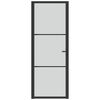vidaXL Porta interior 76x201,5 cm vidro e alumínio preto mate