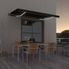 vidaXL Toldo autom&aacute;tico com LED e sensor de vento 450x350 cm antracite