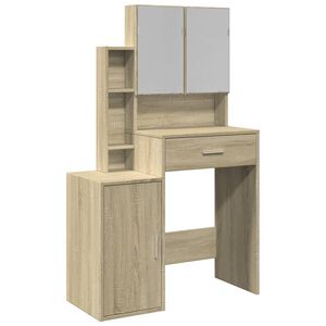 vidaXL Toucador com arm&aacute;rio 80x35x132 cm cor carvalho sonoma