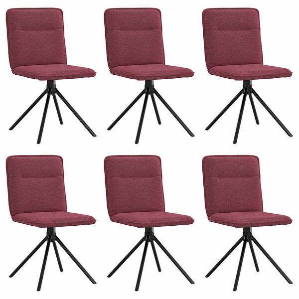 vidaXL Cadeiras de jantar 6 pcs tecido vermelho-tinto