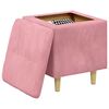vidaXL Puff de armazenamento com almofada Rosa 40 x 40 x 45 cm Veludo