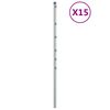 vidaXL Postes de veda&ccedil;&atilde;o 15 pcs 120 cm a&ccedil;o galvanizado prateado