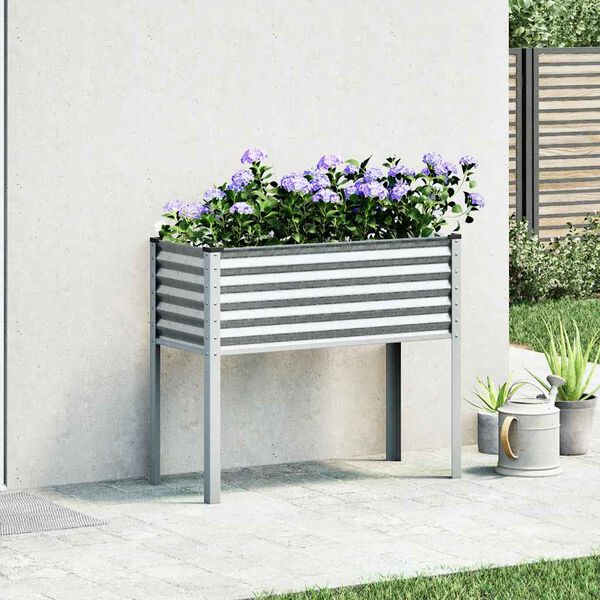 vidaXL Vaso de jardim 100x45x90 cm A&ccedil;o galvanizado