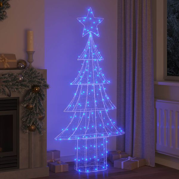 vidaXL &Aacute;rvore de Natal com 240 LEDs Azul 180 cm Acr&iacute;lo