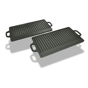 vidaXL Grelhador de ferro fundido revers&iacute;vel 38x23 cm, 2 pcs