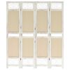 vidaXL Biombo com 4 pain&eacute;is 140x165 cm tecido cor creme