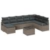 vidaXL Conjunto de Sof&aacute;s 9 unid. Cinzeto vime PE