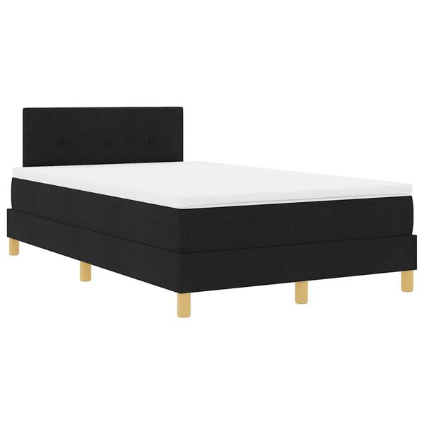 vidaXL Cama Box com colch&atilde;o com cabeceira Preto 120 x 190 cm tecido