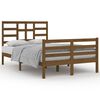 vidaXL Estrutura de cama 120x200 cm madeira maci&ccedil;a castanho mel