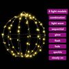 vidaXL Bola com 96 LEDs Branco quente 30 cm Metal