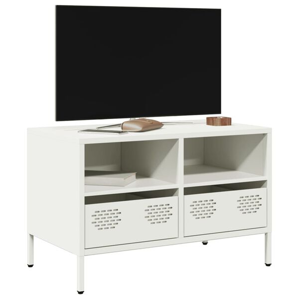 vidaXL Móvel de TV 68x39x43,5 cm aço laminado a frio branco