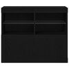 vidaXL Aparador LED Preto 81 x 37 x 66,5 cm Madeira processada