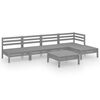 vidaXL 6 pcs conjunto lounge de jardim pinho maci&ccedil;o cinzento