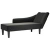 vidaXL Chaise lounge com apoio de bra&ccedil;o direito em tecido preto