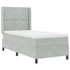 vidaXL Cama Box com fitas LED Cinzento-claro 90 x 190 cm Veludo