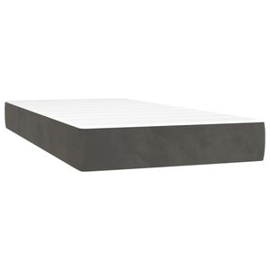 vidaXL Colch&atilde;o de molas ensacadas firmeza m&eacute;dia 120x190x20 cm veludo cinza-escuro
