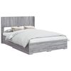 vidaXL Estrutura de Cama com Armazenamento e Cabeceira Sonoma cinzento