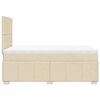 vidaXL Cama boxspring com colchão 120x190 cm tecido cor creme