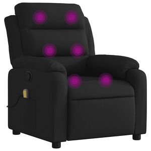 vidaXL Poltrona de massagens reclin&aacute;vel tecido preto