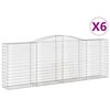 vidaXL Cestos gabi&atilde;o arqueados 6pcs 400x50x140/160cm ferro galvanizado