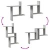 vidaXL Prateleiras de parede 2 pcs derivados de madeira cinza cimento